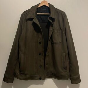 Banana Republic Faux Suede Jacket - Olive - Large (Excellent Condition)